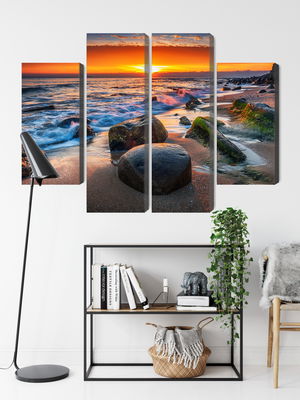 Ljuddämpande tavla - 3d beach sunset