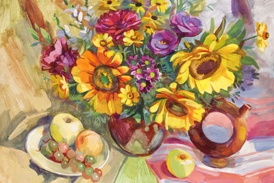 Ljuddämpande tavla - A floral composition as