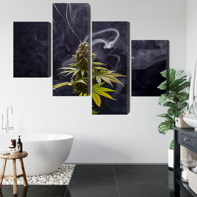 Ljuddämpande tavla - Cannabis plant on a smoky