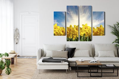 Ljuddämpande tavla - 3d daffodils field