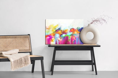 Ljuddämpande tavla - Colorful abstract flowers