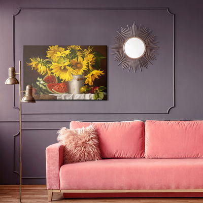 Ljuddämpande tavla - Sunflowers with fruit