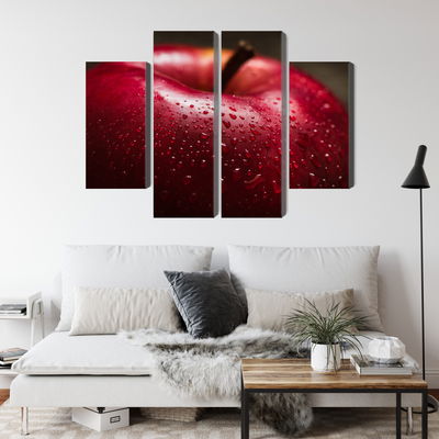 Ljuddämpande tavla - Red apple on a macro scale
