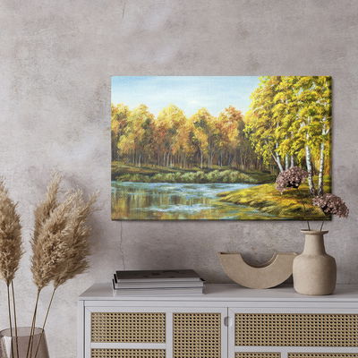 Ljuddämpande tavla - Landscape with a lake