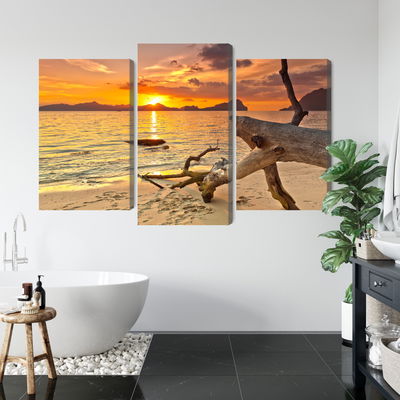 Ljuddämpande tavla - Sea landscape at sunset