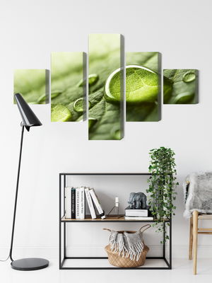 Ljuddämpande tavla - Water drops on a leaf