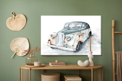 Ljuddämpande tavla - Old car painted