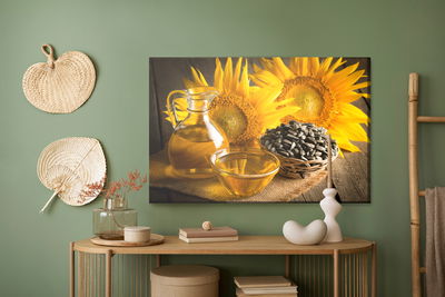 Ljuddämpande tavla - Beautiful sunflowers with oil