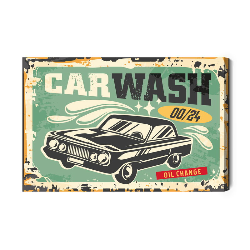 Ljuddämpande tavla - Old car and retro lettering