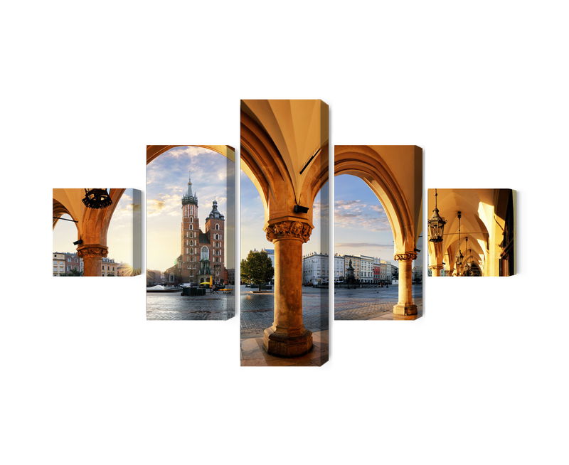 Ljuddämpande tavla - View of Kraków at sunset