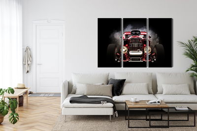 Ljuddämpande tavla - Hot rod car on a smoke