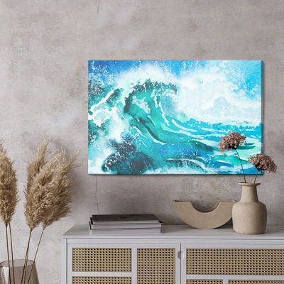 Ljuddämpande tavla - Watercolor sea and waves