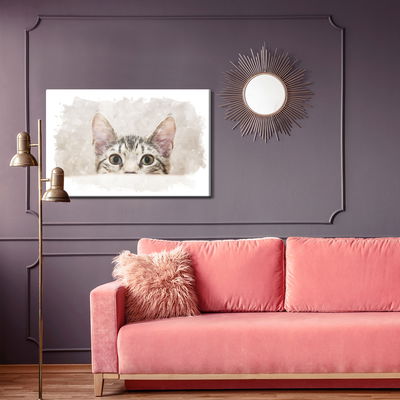 Ljuddämpande tavla - Curious kitten painted