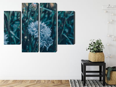 Ljuddämpande tavla - Cornflowers in the meadow 3d