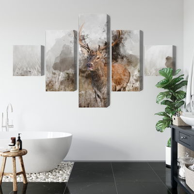 Ljuddämpande tavla - A deer painted with 3d