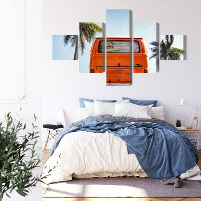 Ljuddämpande tavla - Retro car between palm trees