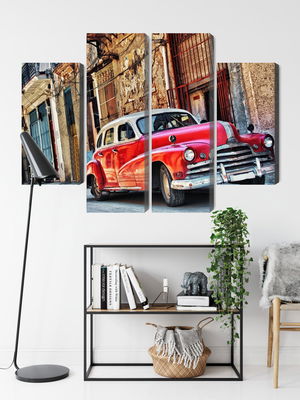 Ljuddämpande tavla - Old american car and havana