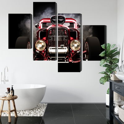 Ljuddämpande tavla - Hot rod car on a smoke