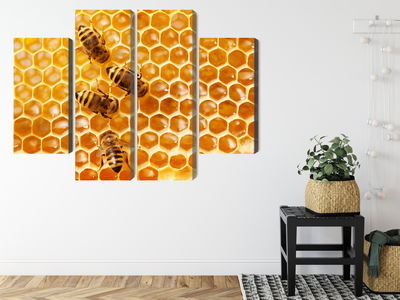 Ljuddämpande tavla - Bees on the honeycomb