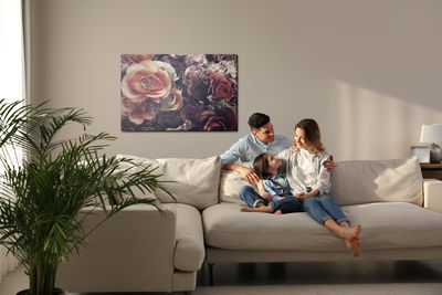 Ljuddämpande tavla - Colourful roses and leaves