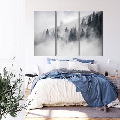 Ljuddämpande tavla - The forest is shrouded in fog