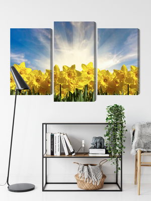 Ljuddämpande tavla - 3d daffodils field