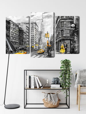 Ljuddämpande tavla - View of the street of new