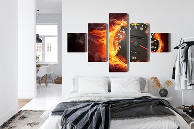 Ljuddämpande tavla - Speedometer in flames