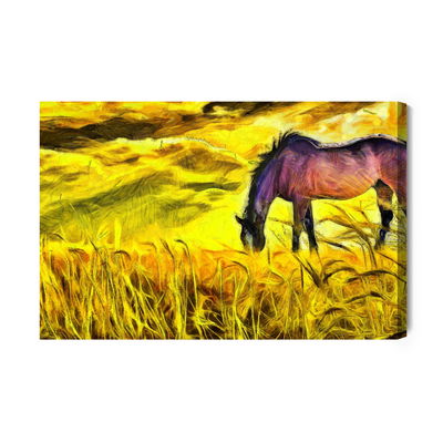 Ljuddämpande tavla - Painted horse in the field