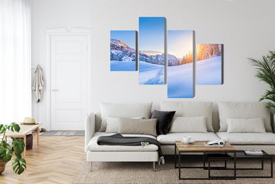 Ljuddämpande tavla - The alps at winter time 3d