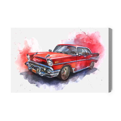 Ljuddämpande tavla - Old car in watercolours