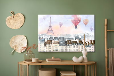 Ljuddämpande tavla - Balloons flying over Paris