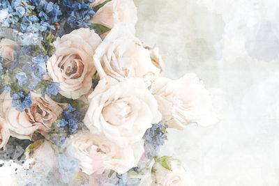 Ljuddämpande tavla - Pastel roses painted