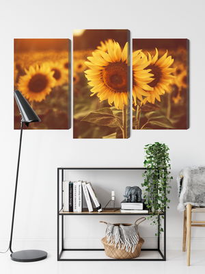 Ljuddämpande tavla - A field of sunflowers