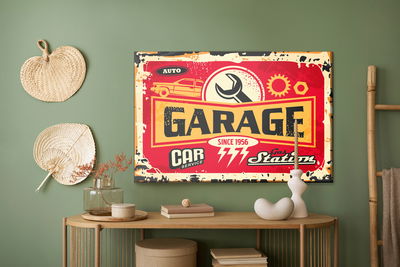 Ljuddämpande tavla - Vintage moto parts