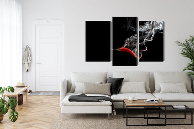 Ljuddämpande tavla - Red chili with smoke