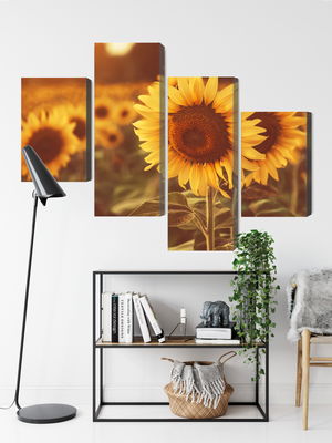 Ljuddämpande tavla - A field of sunflowers