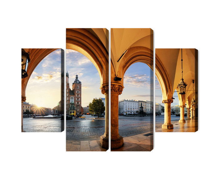 Ljuddämpande tavla - View of Kraków at sunset