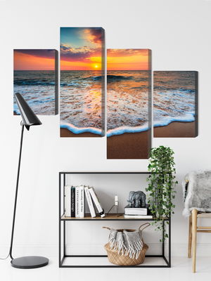 Ljuddämpande tavla - Sunset on the sea 3d