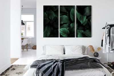 Ljuddämpande tavla - Green leaves on a macro scale