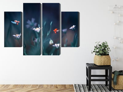 Ljuddämpande tavla - Ladybugs and wildflowers