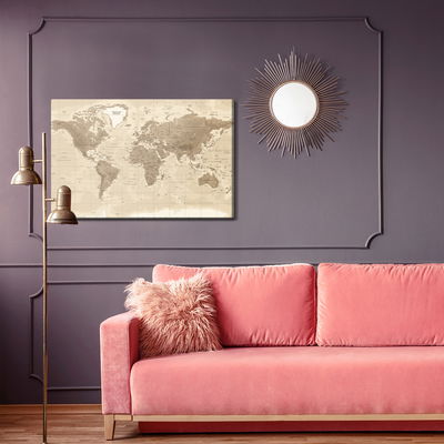 Ljuddämpande tavla - Physical world map