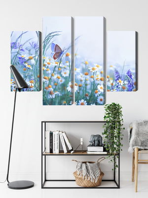 Ljuddämpande tavla - Butterfly and wildflowers