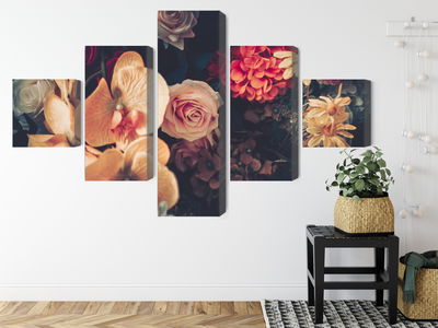 Ljuddämpande tavla - Multi-colored flowers