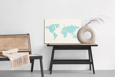 Ljuddämpande tavla - World map made of dots