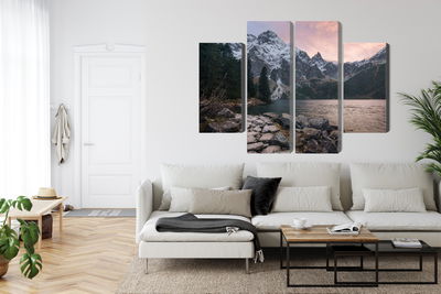 Ljuddämpande tavla - Lake and forest