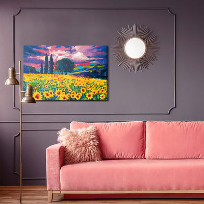 Ljuddämpande tavla - A field of sunflowers as