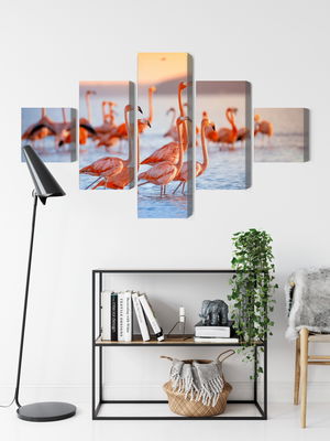 Ljuddämpande tavla - A flock of flamingos