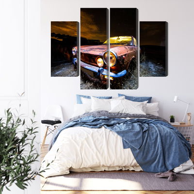 Ljuddämpande tavla - Old abandoned car 3d