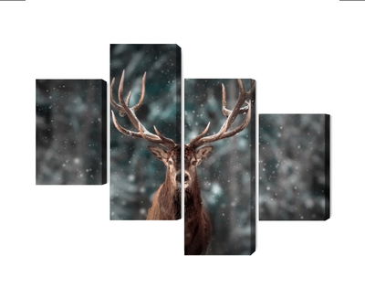 Ljuddämpande tavla - Deer in the forest 3d